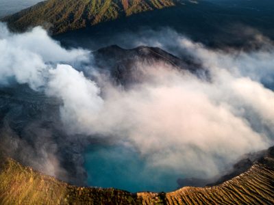 Ijen Crater from the aerial view